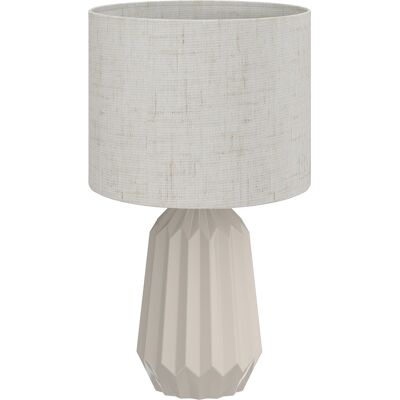 Homcom Lampada da tavolo con paralume in lino e interruttore, beige Aosom Italy Homcom Lampada da tavolo con paralume in lino e interruttore, beige Aosom Italy