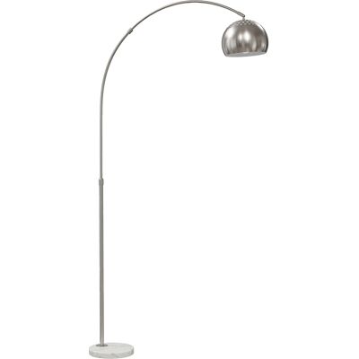 Homcom Lampada da terra ad arco con base in marmo 167 cm, argento Aosom Italy Homcom Lampada da terra ad arco con base in marmo 167 cm, argento Aosom Italy
