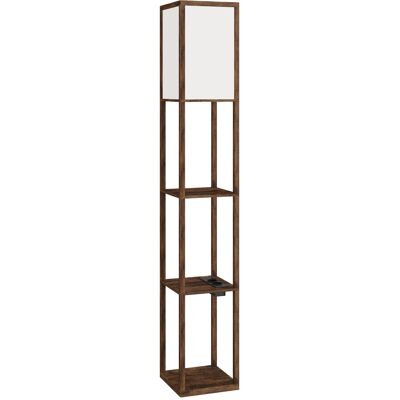 Homcom Lampada da Terra con Ripiani, Luce Regolabile, Interruttore a Pedale e Porte USB, Marrone Aosom Italy Homcom Lampada da Terra con Ripiani, Luce Regolabile, Interruttore a Pedale e Porte USB, Marrone Aosom Italy
