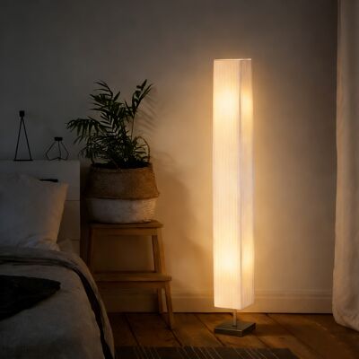 Lampada da terra Homcom - Design moderno in tessuto - E27 - Bianco Lampada da terra Homcom - Design moderno in tessuto - E27 - Bianco