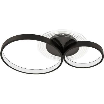 Homcom Plafoniera LED Moderna a 3 Anelli con Luminosità Regolabile, Potenza 40W, Nero Aosom Italy Homcom Plafoniera LED Moderna a 3 Anelli con Luminosità Regolabile, Potenza 40W, Nero Aosom Italy