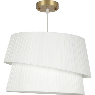 Homcom Lampada a Sospensione con Paralume Doppio e Altezza Regolabile, Bianco Aosom Italy Homcom Lampada a Sospensione con Paralume Doppio e Altezza Regolabile, Bianco Aosom Italy