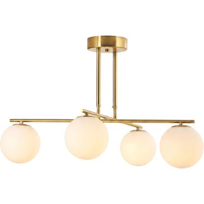 Homcom Lampadario a Sospensione con 4 Sfere, Altezza Regolabile, Rotazione a 350°, Lampada Moderna in Acciaio, Oro Aosom Italy Homcom Lampadario a Sospensione con 4 Sfere, Altezza Regolabile, Rotazione a 350°, Lampada Moderna in Acciaio, Oro Aosom Italy