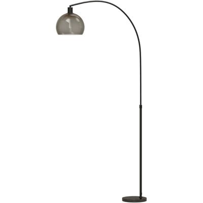 Homcom Lampada da Terra ad Arco con Interruttore a Pedale, in Marmo, Ferro e Plastica, 90x26x180 cm, Nero e Grigio Fumo Aosom Italy Homcom Lampada da Terra ad Arco con Interruttore a Pedale, in Marmo, Ferro e Plastica, 90x26x180 cm, Nero e Grigio Fumo Aosom Italy