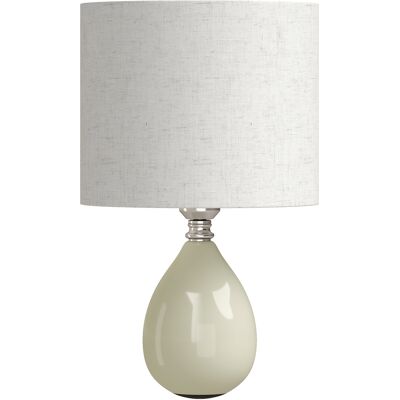 Homcom Lampada da Tavolo in Ceramica con Paralume in Tessuto Effetto Lino, E27, Interruttore a Bilanciere, Crema Aosom Italy Homcom Lampada da Tavolo in Ceramica con Paralume in Tessuto Effetto Lino, E27, Interruttore a Bilanciere, Crema Aosom Italy