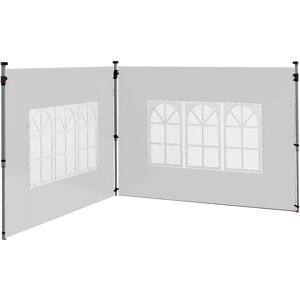 Outsunny Pareti per Gazebo 3x3 o 3x4 con Finestrelle Incluse, in Plastica e Tessuto Oxford, 295x195 cm, Bianco