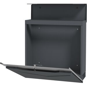 Homcom Cassetta Postale in Acciaio con 2 Chiavi di Sicurezza, Fessura a V e Foro di Drenaggio, 37x10.5x37 cm, Grigia