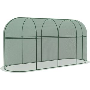 Outsunny Serra per Piante a Rete 3x1x1.5m con Porta a Cerniera e Picchetti a Terra, Verde