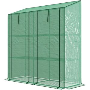 Outsunny Serra da Giardino con Copertura in PE, 6 Mensole e 2 Porte Avvolgibili, 143x46x151cm, Verde