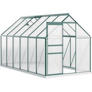 Outsunny Serra da Giardino con Finestra Apribile e Porta Scorrevole, in Policarbonato e Struttura in Alluminio, 190x375x199cm, Verde Aosom Italy Outsunny Serra da Giardino con Finestra Apribile e Porta Scorrevole, in Policarbonato e Struttura in Alluminio, 190x375x199cm, Verde Aosom Italy