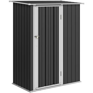 Outsunny Casetta da Giardino con tetto inclinato, Porta Attrezzi Capanno in Acciaio Impermeabile, 142x84x189 cm, Grigio Aosom Italy Outsunny Casetta da Giardino con tetto inclinato, Porta Attrezzi Capanno in Acciaio Impermeabile, 142x84x189 cm, Grigio Aosom Italy