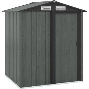 Outsunny Casetta da Giardino Porta Attrezzi in Acciaio con Tetto Inclinato e 4 Prese d'Aria, 152x132x188 cm, Grigio Aosom Italy Outsunny Casetta da Giardino Porta Attrezzi in Acciaio con Tetto Inclinato e 4 Prese d'Aria, 152x132x188 cm, Grigio Aosom Italy