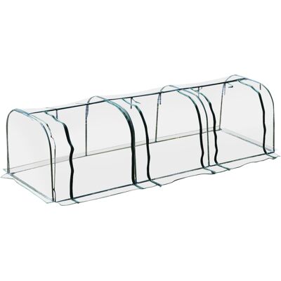 Outsunny Serra a Tunnel Serre Agricole Prezzi in PVC con 3 Porte Avvolgibili in Acciaio e PVC Trasparente, 350x100x80cm Outsunny Serra a Tunnel Serre Agricole Prezzi in PVC con 3 Porte Avvolgibili in Acciaio e PVC Trasparente, 350x100x80cm