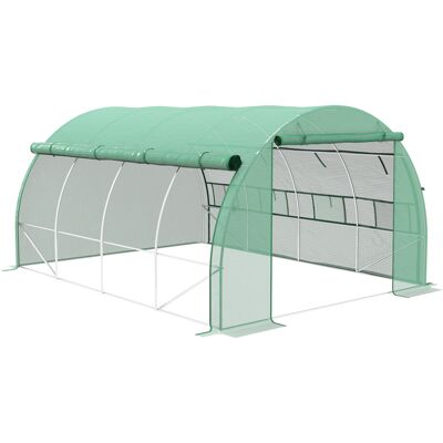 Serra in plastica Outsunny 3,97x3x2m, accesso facile Serra in plastica Outsunny 3,97x3x2m, accesso facile