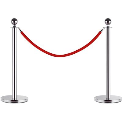 Homcom Colonnine Segnapercorso Separacode Transenne Paletti di Delimitazione con Corde Rosso, in Acciaio Inox, Diametro 32 x 95CM Aosom Homcom Colonnine Segnapercorso Separacode Transenne Paletti di Delimitazione con Corde Rosso, in Acciaio Inox, Diametro 32 x 95CM Aosom