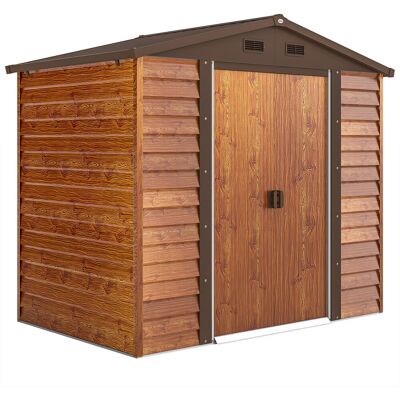 Outsunny Casetta da Giardino Porta Attrezzi con Porte Scorrevoli, 4 Prese d'Aria e 2 Fori di Drenaggio, 2.3x1.5x2 m, Marrone Aosom Italy Outsunny Casetta da Giardino Porta Attrezzi con Porte Scorrevoli, 4 Prese d'Aria e 2 Fori di Drenaggio, 2.3x1.5x2 m, Marrone Aosom Italy