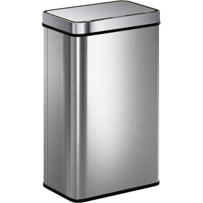 Homcom Cestino con sensore 60 L, coperchio automatico, acciaio inox, versatile, colore argento Aosom Italy Homcom Cestino con sensore 60 L, coperchio automatico, acciaio inox, versatile, colore argento Aosom Italy