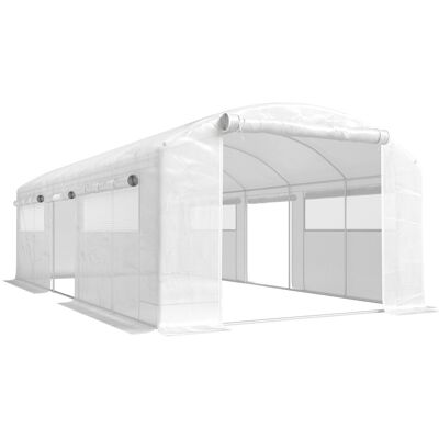 Outsunny Serra a Tunnel 6x3x2 m con 3 Porte Avvolgibili 6 Finestre con Rete e Struttura in Acciaio Zincato Bianco Aosom Italy Outsunny Serra a Tunnel 6x3x2 m con 3 Porte Avvolgibili 6 Finestre con Rete e Struttura in Acciaio Zincato Bianco Aosom Italy