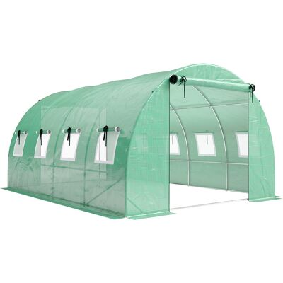 Outsunny Serra circa 4 x 3 x 2 m Serra in telo con porta avvolgibile 2 porte con cerniera & 8 finestre a rete Aste di supporto Verde Aosom Italy Outsunny Serra circa 4 x 3 x 2 m Serra in telo con porta avvolgibile 2 porte con cerniera & 8 finestre a rete Aste di supporto Verde Aosom Italy