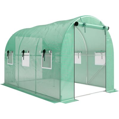Outsunny Serra 3 x 2 x 2 m serra in telo con 2 porte avvolgibili con cerniera & 6 finestre a rete, aste di supporto, Verde Aosom Italy Outsunny Serra 3 x 2 x 2 m serra in telo con 2 porte avvolgibili con cerniera & 6 finestre a rete, aste di supporto, Verde Aosom Italy