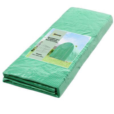 Outsunny Telo per serra 4 x 2 m, copertura da giardino impermeabile con porta, 8 finestre, protezione UV, resistente in polietilene Verde Aosom Italy Outsunny Telo per serra 4 x 2 m, copertura da giardino impermeabile con porta, 8 finestre, protezione UV, resistente in polietilene Verde Aosom Italy