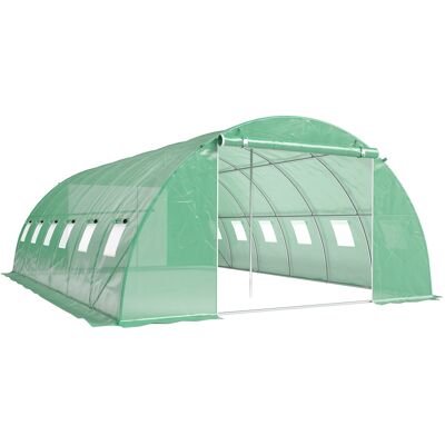 Outsunny Serra a Tunnel con 2 Aste di Supporto 2 Porte Avvolgibili e Finestre con Rete Copertura in PE Anti-UV Verde Aosom Italy Outsunny Serra a Tunnel con 2 Aste di Supporto 2 Porte Avvolgibili e Finestre con Rete Copertura in PE Anti-UV Verde Aosom Italy