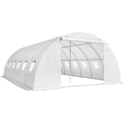 Outsunny Serra a Tunnel con 2 Barre di Supporto 2 Porte Avvolgibili e Finestre con Rete Copertura in PE Anti-UV Bianco Aosom Italy Outsunny Serra a Tunnel con 2 Barre di Supporto 2 Porte Avvolgibili e Finestre con Rete Copertura in PE Anti-UV Bianco Aosom Italy
