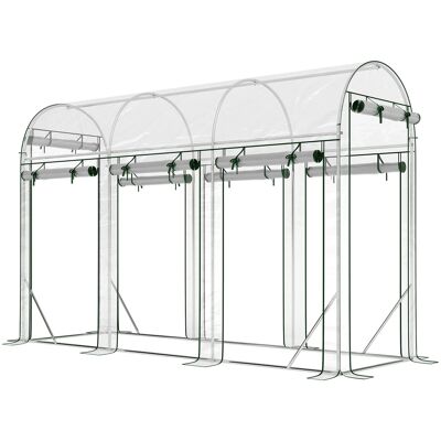Outsunny Serra tunnel da giardino 3 m², serra da giardino, struttura in acciaio galvanizzato, 8 porte avvolgibili, 295x100x197cm, trasparente Aosom Italy Outsunny Serra tunnel da giardino 3 m², serra da giardino, struttura in acciaio galvanizzato, 8 porte avvolgibili, 295x100x197cm, trasparente Aosom Italy