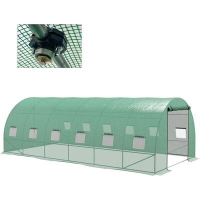 Outsunny Serra a Tunnel 6x3x2 m con Sistema di Irrigazione Integrato 12 Finestre con Rete e 1 Porta Avvolgibile Verde Aosom Italy Outsunny Serra a Tunnel 6x3x2 m con Sistema di Irrigazione Integrato 12 Finestre con Rete e 1 Porta Avvolgibile Verde Aosom Italy