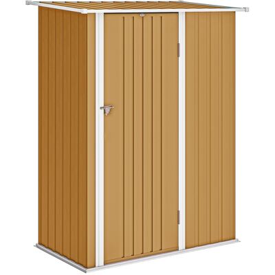Outsunny Casetta da Giardino con Tetto Inclinato e Porta Bloccabile, Capanno Porta Attrezzi in Metallo, 142x86x189 cm, Giallo Aosom Italy Outsunny Casetta da Giardino con Tetto Inclinato e Porta Bloccabile, Capanno Porta Attrezzi in Metallo, 142x86x189 cm, Giallo Aosom Italy
