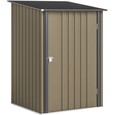 Outsunny Casetta da Giardino Porta Attrezzi in Acciaio Galvanizzato con Porta, 100x104x160 cm, Marrone e Grigio Scuro Aosom Italy Outsunny Casetta da Giardino Porta Attrezzi in Acciaio Galvanizzato con Porta, 100x104x160 cm, Marrone e Grigio Scuro Aosom Italy