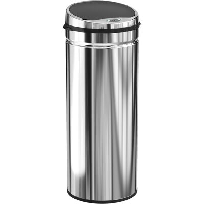 Homcom Cestino automatico 50 L con sensore di movimento, nero e argento Aosom Italy Homcom Cestino automatico 50 L con sensore di movimento, nero e argento Aosom Italy