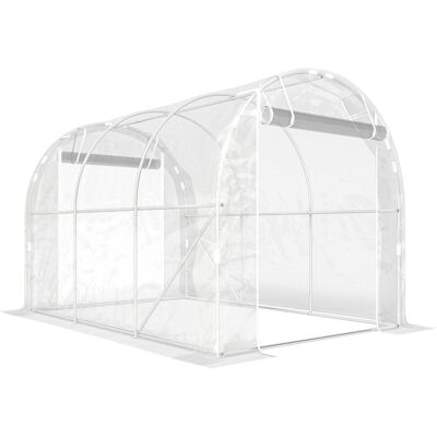 Outsunny Serra a Tunnel 2x3x2 m con Porte Avvolgibili, Telaio in Acciaio e Copertura in PE Anti-UV, Trasparente Aosom Italy Outsunny Serra a Tunnel 2x3x2 m con Porte Avvolgibili, Telaio in Acciaio e Copertura in PE Anti-UV, Trasparente Aosom Italy