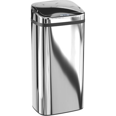 Homcom Bidone per Rifiuti da 40L con Sensore per Apertura e Chiusura Automatica, 33x25x70 cm, Argento Aosom Italy Homcom Bidone per Rifiuti da 40L con Sensore per Apertura e Chiusura Automatica, 33x25x70 cm, Argento Aosom Italy