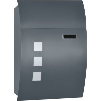 Homcom Cassetta Postale Ricurva in Acciaio Zincato con 3 Fessure e 2 Chiavi di Sicurezza 45x10x32 cm, Grigio Aosom Homcom Cassetta Postale Ricurva in Acciaio Zincato con 3 Fessure e 2 Chiavi di Sicurezza 45x10x32 cm, Grigio Aosom