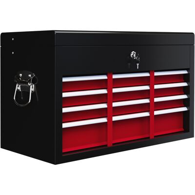 Homcom Cassetta per Attrezzi a 6 Cassetti in Acciaio con Serratura, 60x26x34cm, Nero e Rosso Homcom Cassetta per Attrezzi a 6 Cassetti in Acciaio con Serratura, 60x26x34cm, Nero e Rosso