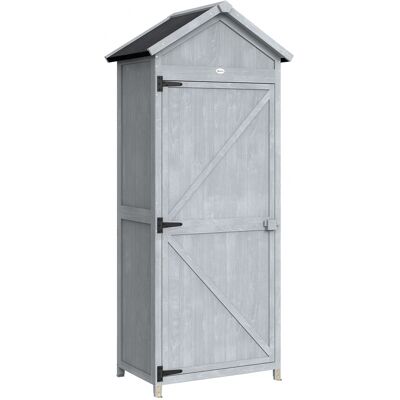 Outsunny Casetta In Legno, 77x52.5x178cm, Armadio con Banco Lavoro Ribaltabile Aosom Italy Outsunny Casetta In Legno, 77x52.5x178cm, Armadio con Banco Lavoro Ribaltabile Aosom Italy