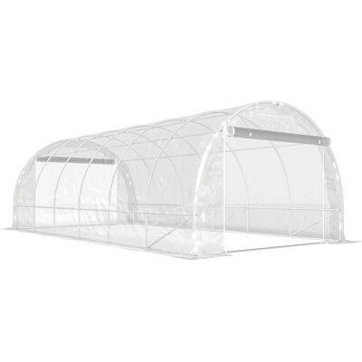 Outsunny Serra a Tunnel 3x6x2 m con Porte Avvolgibili, Telaio in Acciaio e Copertura in PE Anti-UV, Trasparente Aosom Italy Outsunny Serra a Tunnel 3x6x2 m con Porte Avvolgibili, Telaio in Acciaio e Copertura in PE Anti-UV, Trasparente Aosom Italy