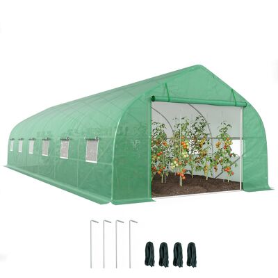 Outsunny Serra da Giardino a Tunnel 8x3x2m in PE e Acciaio con Porta Avvolgibile e Finestre, Verde Aosom Italy Outsunny Serra da Giardino a Tunnel 8x3x2m in PE e Acciaio con Porta Avvolgibile e Finestre, Verde Aosom Italy