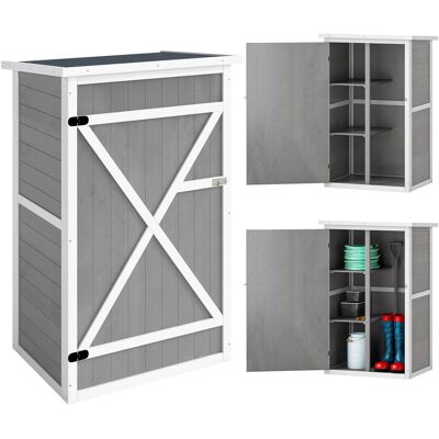 Outsunny Casetta da Giardino in Legno con Tetto Impermeabile, Armadio Porta Attrezzi da Esterno con 2 Mensole, 75x56x115cm, Grigio Aosom Italy Outsunny Casetta da Giardino in Legno con Tetto Impermeabile, Armadio Porta Attrezzi da Esterno con 2 Mensole, 75x56x115cm, Grigio Aosom Italy