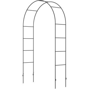 Outsunny Arco per Rampicanti in Metallo per Giardino ed Esterni, 140x40x240cm, Nero