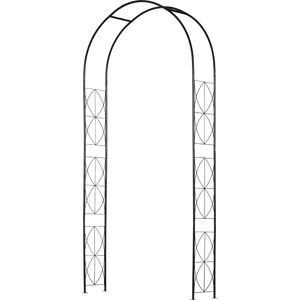 Outsunny Arco per Rose e Supporto per Piante Rampicanti in Metallo, 114x30x230cm, Nero