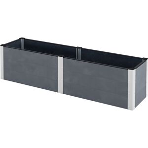 Outsunny Fioriera da Giardino con Fondo Aperto in Legno Composito e Alluminio, 200x50x56 cm, Grigio