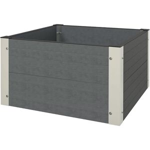 Outsunny Letto per Orto Rialzato con Fondo Aperto e Profili in Alluminio 60x60x30cm, Grigio Scuro