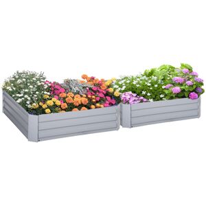 Set di letti da giardino in acciaio Outsunny - 100x100x30cm, Grigio Set di letti da giardino in acciaio Outsunny - 100x100x30cm, Grigio