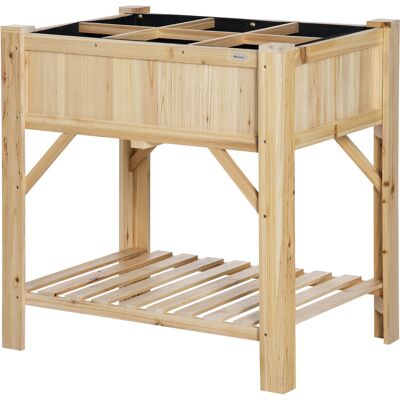 Outsunny Letto per Orto Rialzato con 6 Scomparti, Fioriera da Esterno Portapiante in Legno di Abete, 78.5x58x81cm Aosom Outsunny Letto per Orto Rialzato con 6 Scomparti, Fioriera da Esterno Portapiante in Legno di Abete, 78.5x58x81cm Aosom
