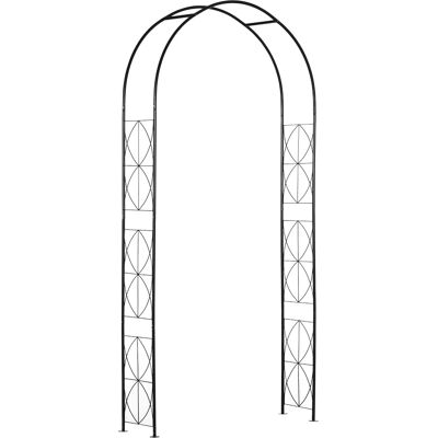 Outsunny Arco per Rose e Supporto per Piante Rampicanti in Metallo, 114x30x230cm, Nero Aosom Outsunny Arco per Rose e Supporto per Piante Rampicanti in Metallo, 114x30x230cm, Nero Aosom