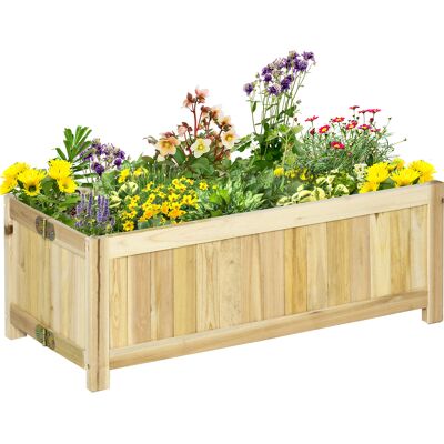 Fioriera Outsunny - Letto rialzato in legno pieghevole per balcone - 70x30x25cm Fioriera Outsunny - Letto rialzato in legno pieghevole per balcone - 70x30x25cm