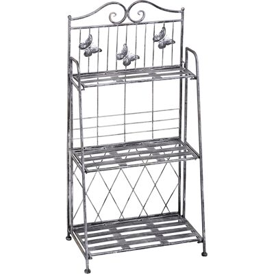 Outsunny Scaffale Fioriera 3 Ripiani Pieghevole da Giardino Balcone, Metallo, Argento, 44x25x96 cm Aosom Outsunny Scaffale Fioriera 3 Ripiani Pieghevole da Giardino Balcone, Metallo, Argento, 44x25x96 cm Aosom
