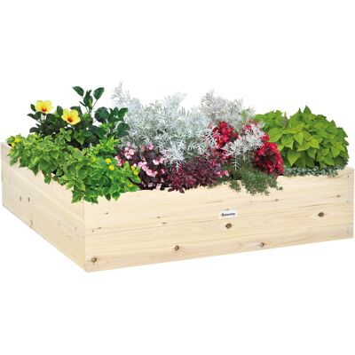 Outsunny Letto da Giardino Rialzato - 117x117x30cm Fioriera in Legno per Verdure e Piante Outsunny Letto da Giardino Rialzato - 117x117x30cm Fioriera in Legno per Verdure e Piante